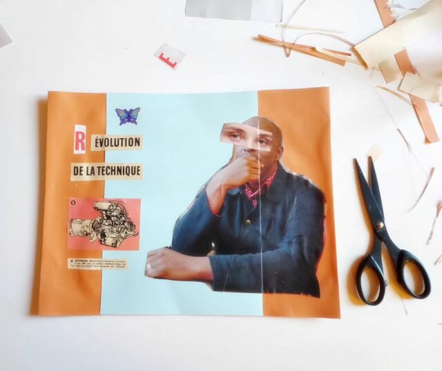 "Révolution de la technique" ✂️ "Revolution of the technique"
#collage du #dimanche bobie.fr
#papercollage #handmade #homemade