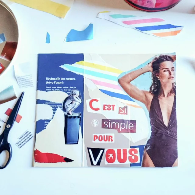 "C'est si simple pour vous" ✂️ "It's so simple for you"
#collage du #dimanche bobie.fr
#handmade #papercrafts