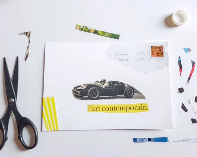 "l'art contemporain" ✂️ "the contemporary art"
#collage du #dimanche bobie.fr 
Hommage au #mailart