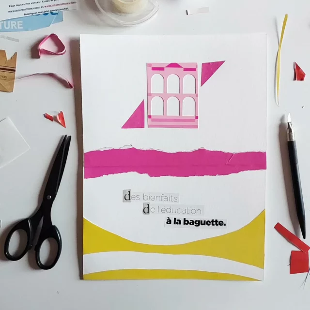 "Des bienfaits de l'éducation à la baguette." ✂️ "About the benefits of education with a stick."
#collagedudimanche bobie.fr 
#education #music